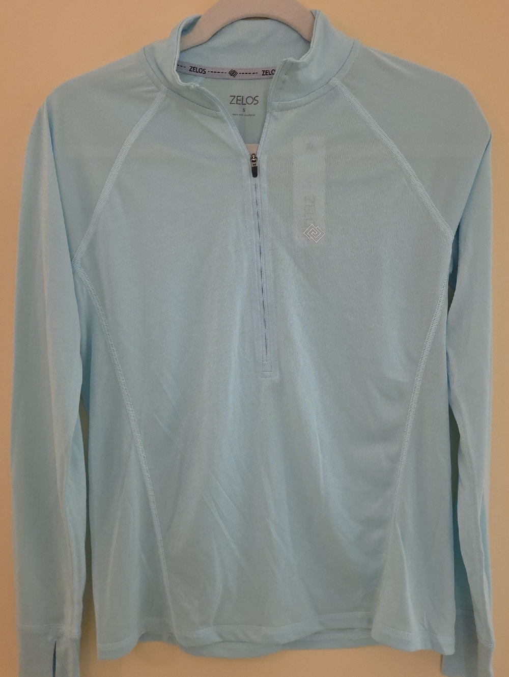 ZELOS Pale Blue Quarter-Zip Athletic Pullover